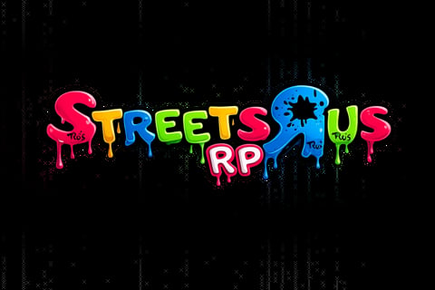 Colorful Streets of Rage RPG logo with neon letters and dripping paint effect on black background